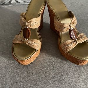 Italian Shoe Market. Gold wedges. 7.5. Great condition. Comfortable.